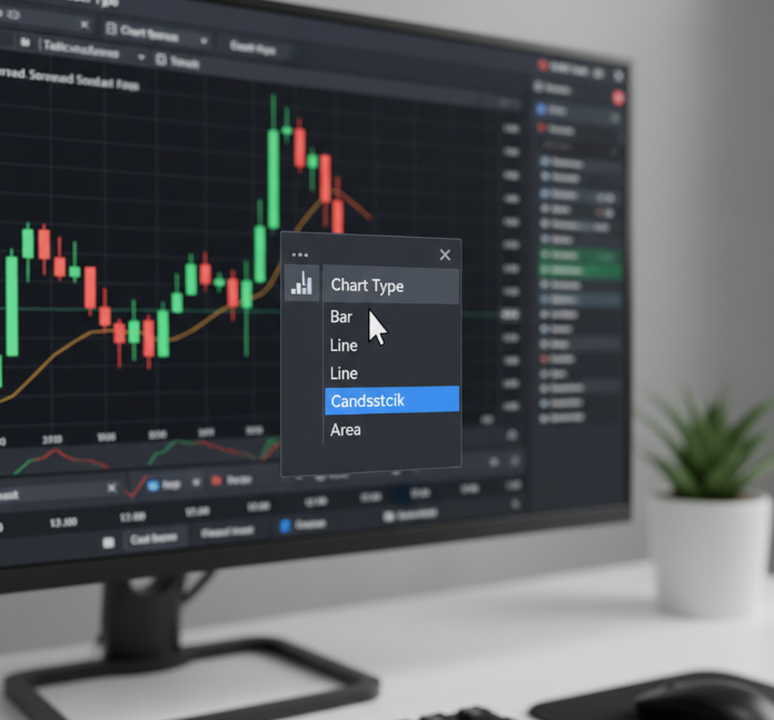 Switching Chart Type to Candlestick on the Toolbar Switching Chart Type to Candlestick on the Toolbar
